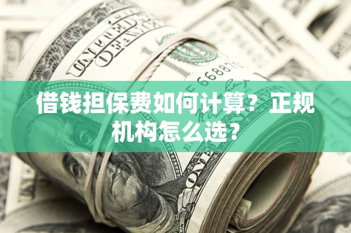 北京借钱担保费如何计算？正规机构怎么选？